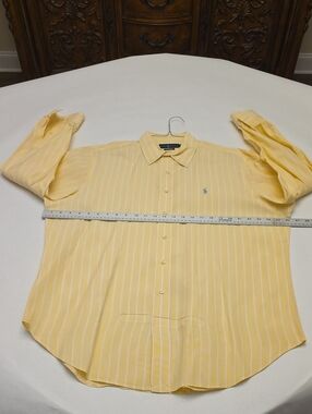 Polo by Ralph Lauren Pale Yellow White Striped Button-Down Shirt